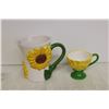 Image 2 : Happy Face Mug, Sunflower Teacup - Chipped, Vase, and Trinket Holder