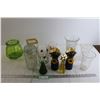 Image 1 : (2) Avon Christmas Colognes, (9) Vases, Hob Nail Jar with Snap Lid (?)