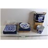 Image 1 : (2) Heartwarmers Blue and White Plates, Heartwarmers Blue and White Planter