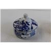 Image 2 : (5) Blue and White Decorative Porcelain Containers + (5) St. Dalfour Country Farmhouse Ceramic Butte