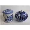 Image 6 : (5) Blue and White Decorative Porcelain Containers + (5) St. Dalfour Country Farmhouse Ceramic Butte