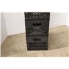 Image 2 : *(3) Black Plastic Milk Crates