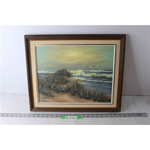 Framed Painting of an Ocean Scene by Edmonson - 17  x 20 