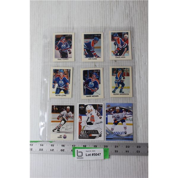 (9) Assorted Edmonton Oilers All Stars Trading Cards