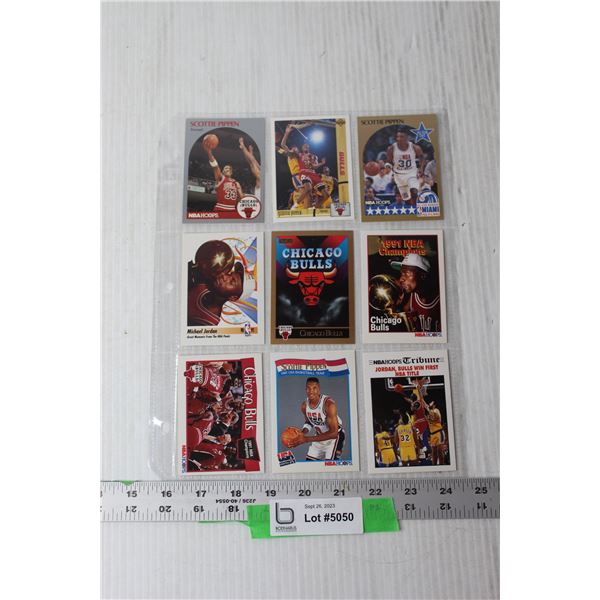 (9) NBA Chicago Bulls Trading Cards - Jordan