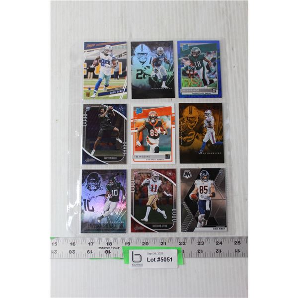 (9) NFL Rookies Trading Cards