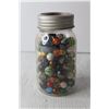 Image 2 : Glass Mason Jar of Assorted Marbles