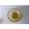 Image 3 : Vintage Hazel Atlas Capri Swirl Amber Glass Serving Bowl and Berry Bowl + (6) Amber Glass Berry Bowl