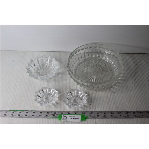 Crystal Bowls and Candle Holders