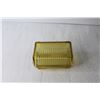 Image 2 : Hazel Atlas Amber Ribbed Large Butter Dish - 6.5" wide 3.25" tall