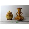Image 1 : Yellow Ceramic Vase and Cookie Jar