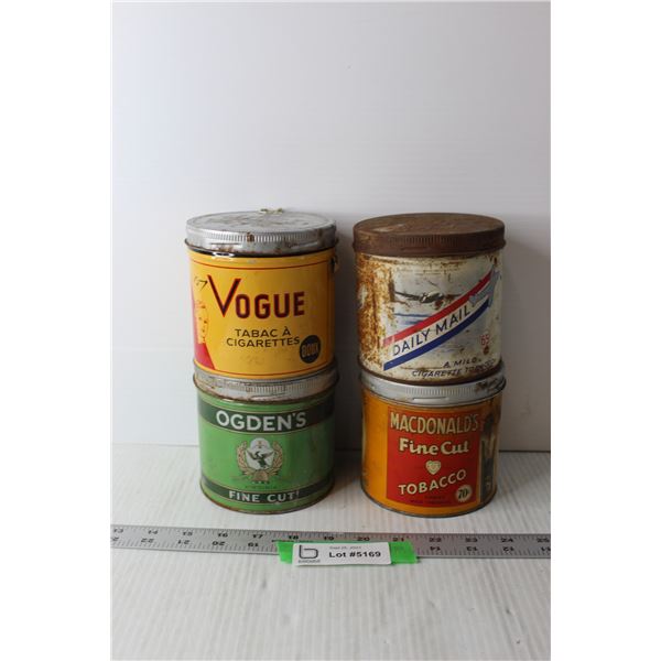 (4) Vintage Tobacco Tins - Vogue, MacDonalds, Ogden, Daily Mail