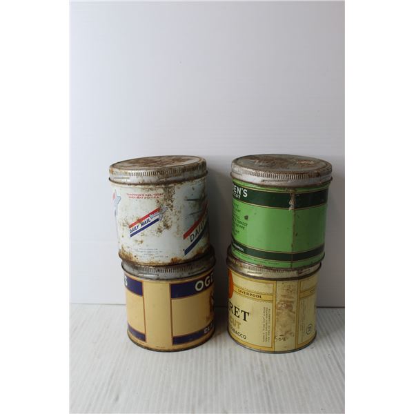4) Vintage Tobacco Tins - Ogden's, Daily Mail, Turret