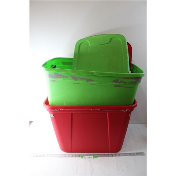 *(2) Plastic Tubs