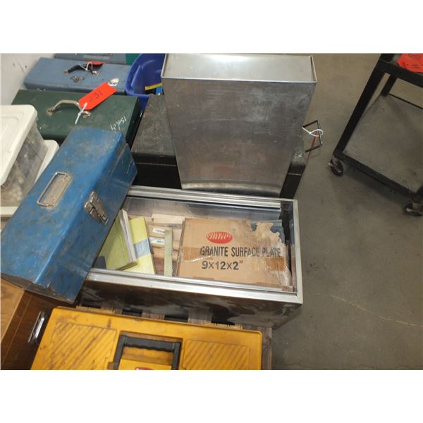 Metal Box w/ Assorted Wood pcs