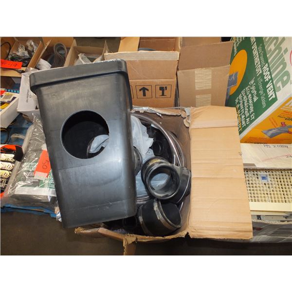 Boxes Of  Assorted PVC Elbows & Floor Drain