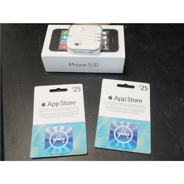 Apple Headphones & 2  $25.00  Apple Store Cards