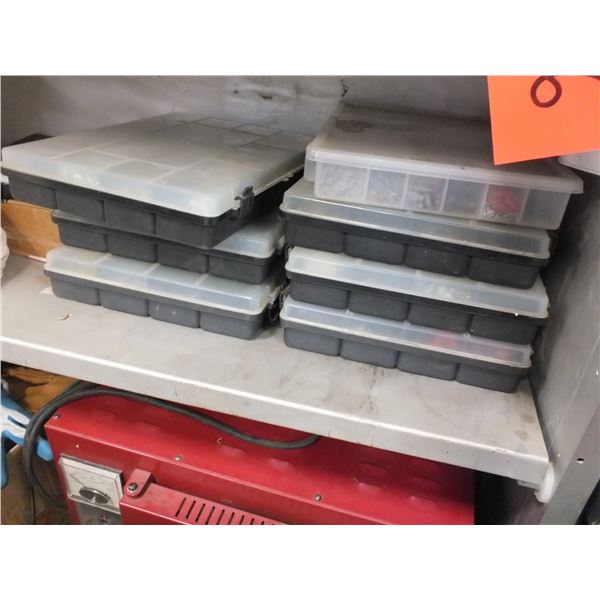 8 Small Parts Bins w/ Contents
