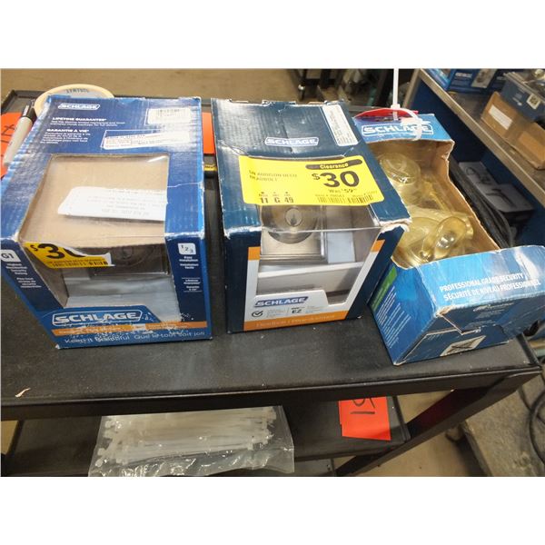 3 Schlage Dead Bolts