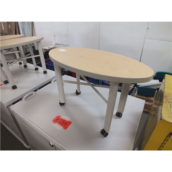 3 Oval Side Tables On Wheels