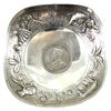 Image 1 : Unique! Hand Designed Indian Themed Sterling Silver Bowl with 1918 One Rupee Silver Coin in Bottom