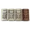 Image 1 : 4x 1oz Williams Manufacturers Refiners Fine Silver Bars. 4pcs. (Tax Exempt)
