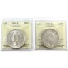 Image 1 : Silver $1 1938 AU58 & 1939 MS64 ICCS. 2pcs.