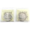 Image 2 : Silver $1 1938 AU58 & 1939 MS64 ICCS. 2pcs.