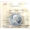 Image 1 : 25-cent 1967 Rotated Die ICCS SP66 Heavy Cameo 