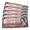 Image 1 : *Consecutive* 1954 $2 Bank of Canada Notes Beattie-Coyne Signature. 5pcs.