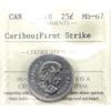 Image 1 : 25-cent 2018 Caribou First Strike ICCS MS67