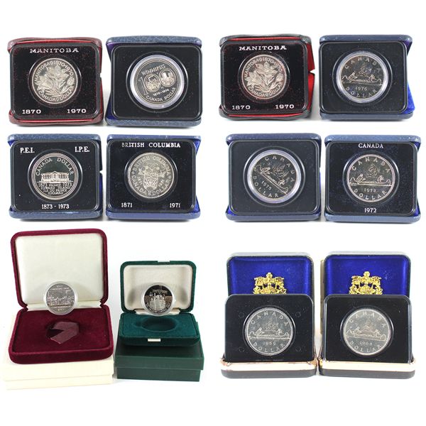 1968-1984 Cased Nickel Dollar Set. 12pcs.