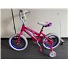 Image 2 : 2 BIKES 1 SCOOTER: HUFFY SEASTAR PINK FIXED GEAR KIDS BIKE WITH TRAINING WHEELS,