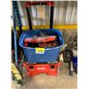 Image 1 : MILWAUKEE PACKOUT PORTABLE TOOL BOX WITH ASSORTED TOOL CONTENTS & BLUE BIN OF ASSORTED TOOLS