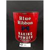 Image 1 : Vintage 5 Lb Blue Ribbon Baking Powder Tin. Empty. No Lid