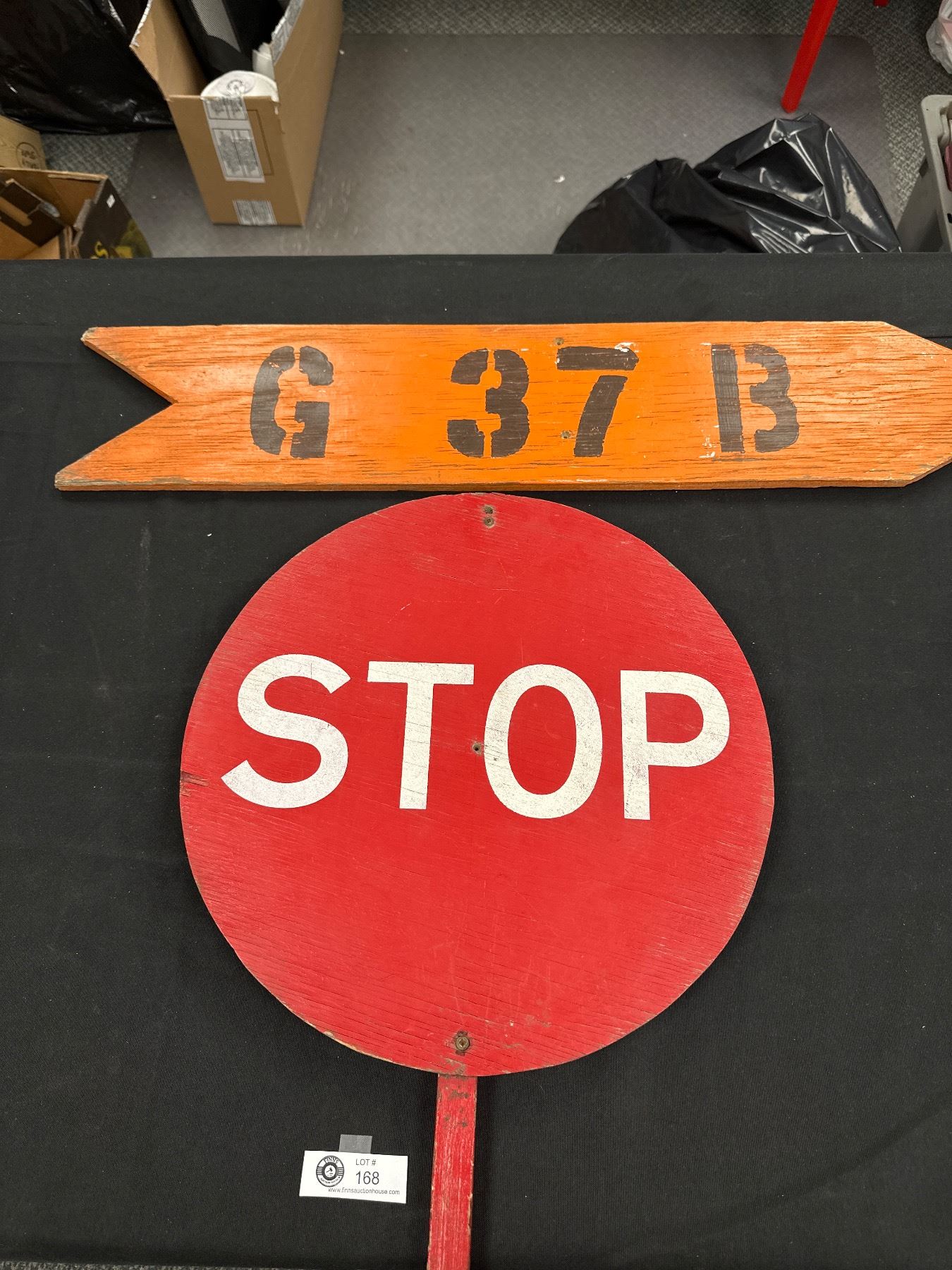 Vintage Wood Sign Lot - Hand Stop Sign Approx. 22 1/2