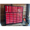 Image 1 : RED/BLACK 30 DRAWER 6 DOOR INDUSTRIAL METAL LOCKING TOOL CHEST WITH CONTENTS