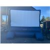 Image 1 : AIR BLOWN SELF INFLATING MOVIE THEATRE SCREEN IN SOFT TRANSPORT BAG ( 10'H X 140"W ) WITH TIE DOWNS