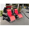 Image 1 : PAIR OF RED ULINE FOLDING OUTDOOR PATIO LOUNGE CHAIRS