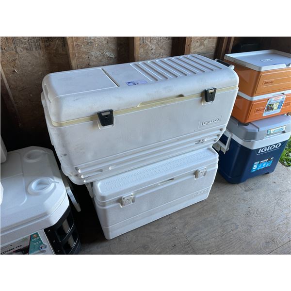 2 LARGE WHITE IGLOO COOLERS