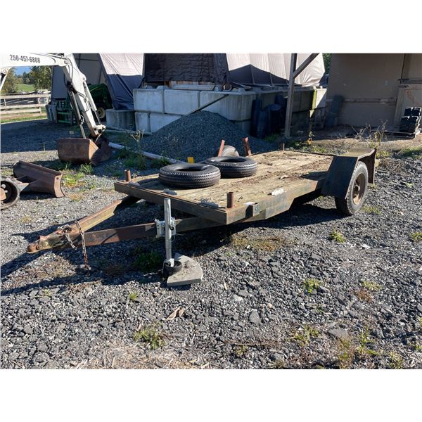 SINGLE AXLE 12' X 68" FARM TRAILER ( *NO REGISTRATION, HAS 2 SPARE TIRES* )