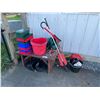 Image 1 : LARGE LOT OF ASSORTED PLASTIC FEEDERS, CONSTANT WATER FEEDERS,L CLEANING BUCKETS, & 2 WOODEN BENCHES