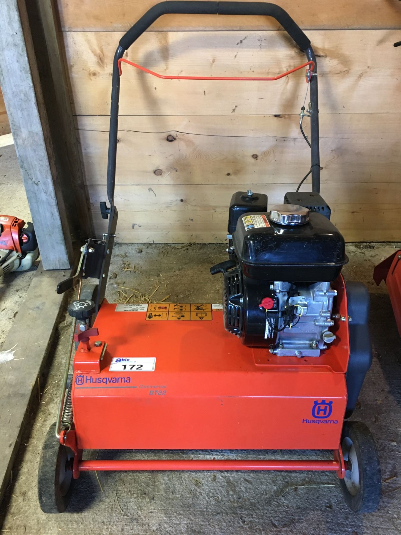 Gas Rake HUSQVARNA COMMERCIAL DT 22 POWER RAKE WITH HONDA GX 160 GAS ENGINE ...