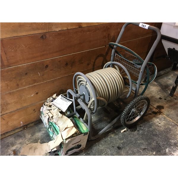 200 FT STRAIGHT HOSE WITH CART & ORBIT HEAVY DUTY TRAVELLING SPRINKLER