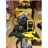 Image 1 : 5 DEWALT TOOLS-SKILL SAW/JIG SAW/ QUADRAPORT/RADIO & 20V CORDLESS RECIPROCATING SAW W/CHARGER