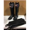 Image 1 : PAIR LADIES SIZE LARGE HUNTER BOOTS & PAIR ARIAT LEATHER HALF CHAPS