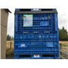 Image 2 : 3 ULINE MODEL H1737BLU HEAVY DUTY PLASTIC PALLET TOTES W/LIDS & ONE 4 WHEEL PALLET DOLLY