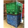 Image 1 : 2 ULINE MODEL H7831G & H4053BLU HEAVY DUTY PLASTIC PALLET TOTES W/LIDS