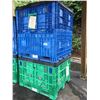 Image 1 : 2 ULINE MODEL H7831G & H1737BLU HEAVY DUTY PLASTIC PALLET TOTES W/LIDS