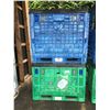 Image 1 : 2 ULINE MODEL H4053BLU & H7831G HEAVY DUTY PLASTIC PALLET TOTES W/LIDS